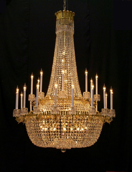 27 light Regency style bag chandelier