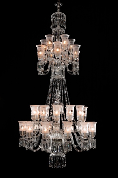 36 light Perry style chandelier with shades