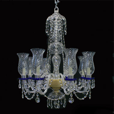 8 light 'blue highlights' chandelier