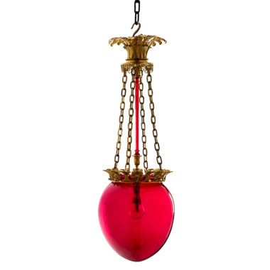 Cranberry Regency style lantern